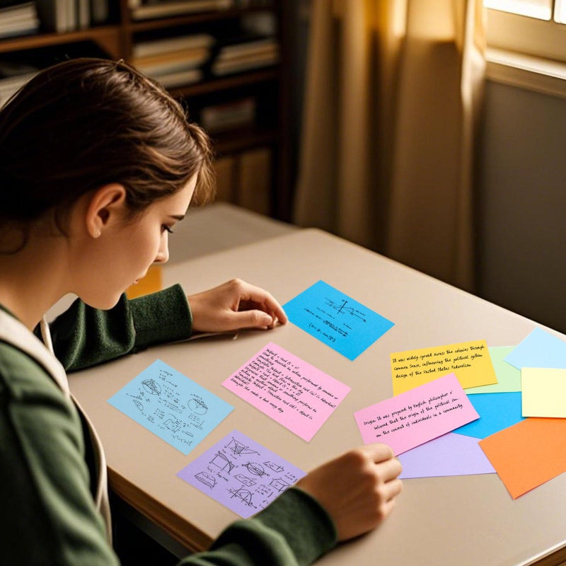 HEYPLACE 300PCS Colored Index Cards  3x5 Inch Flash Cards Study Cards Notecards for Studying School Office Game Cards - Image 3